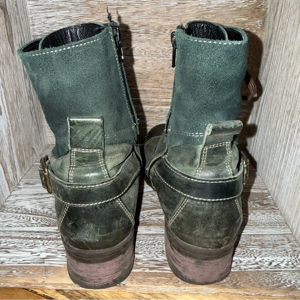 Taos Crave Teal Green Leather Lace-Up Boots EU 39 - Picture 4 of 12